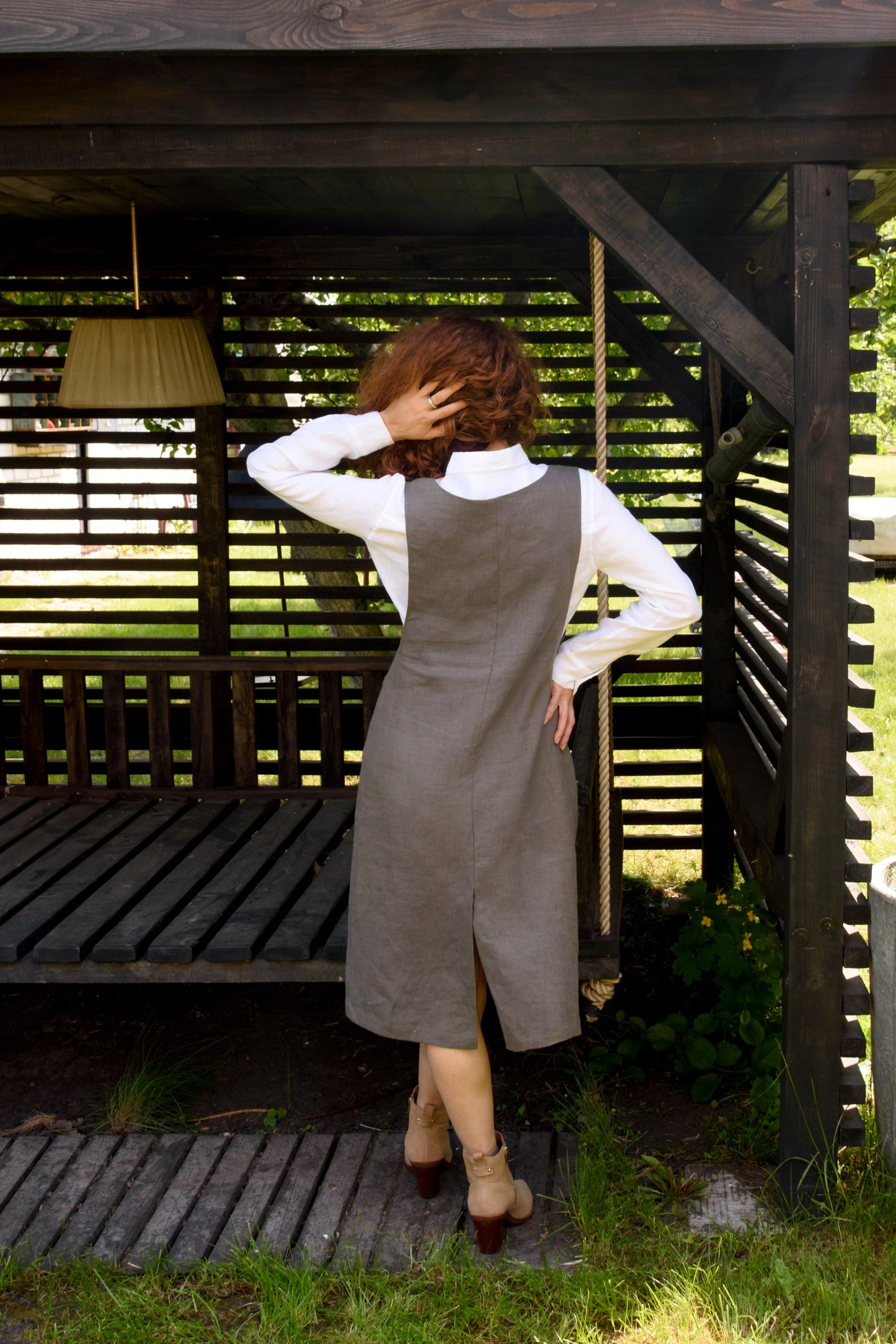 Linen Pinafore Dress