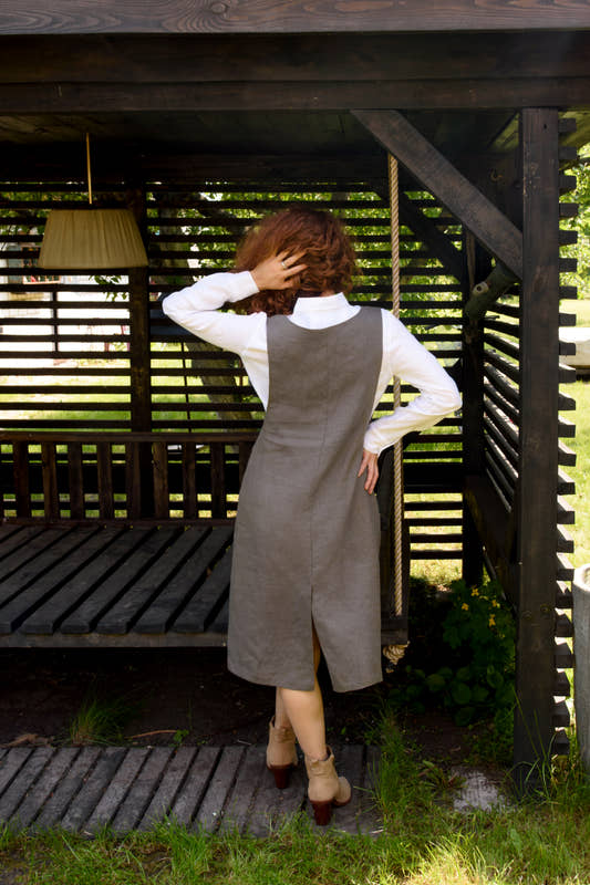 Linen Pinafore Dress