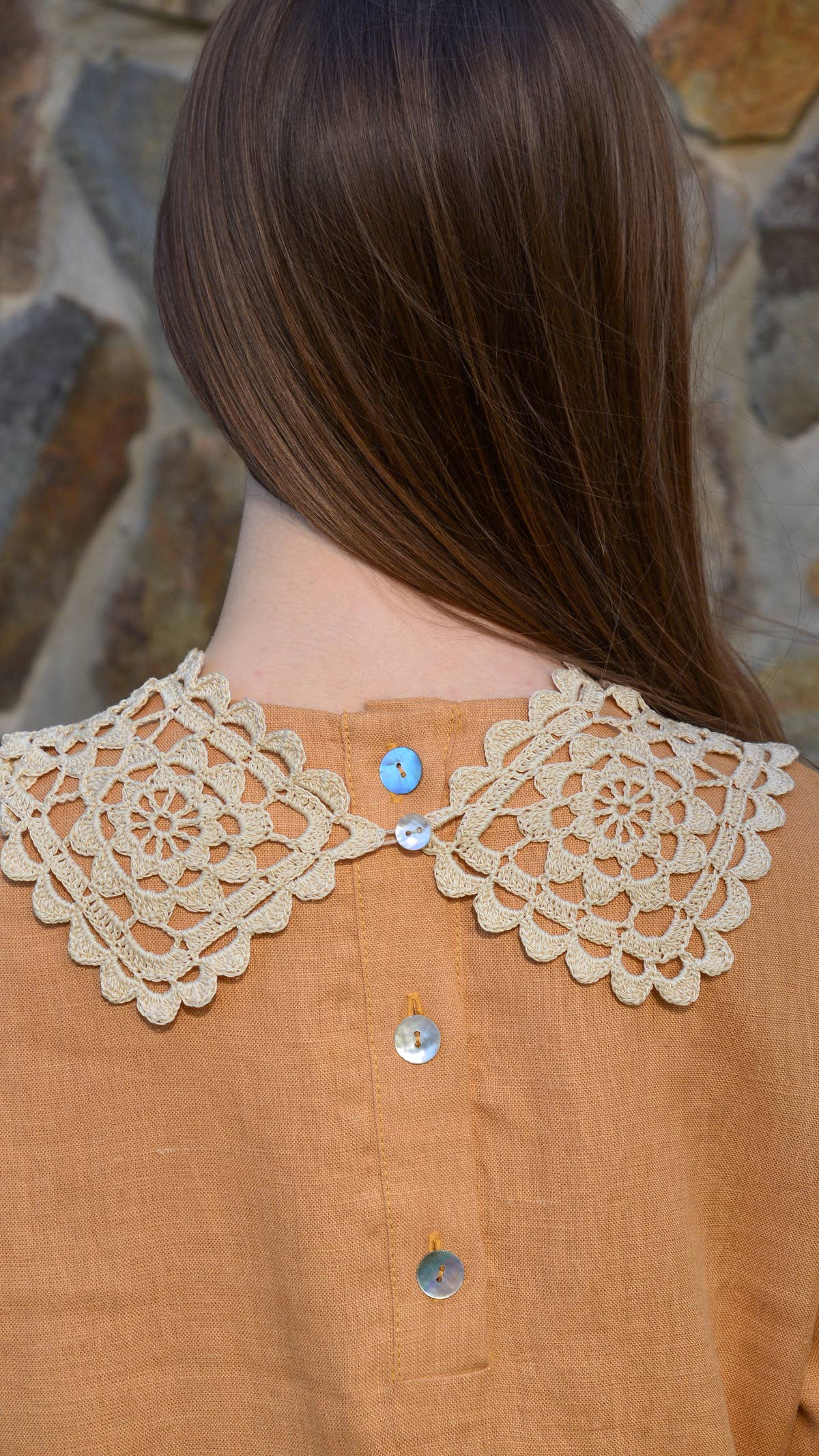Linen Pleated Dress - Caramel