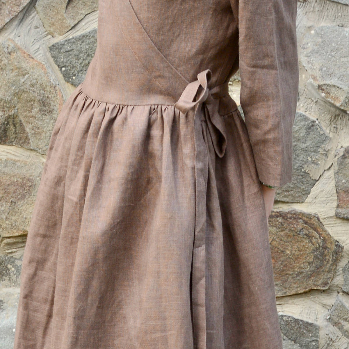Linen Wrap Dress - Ginger