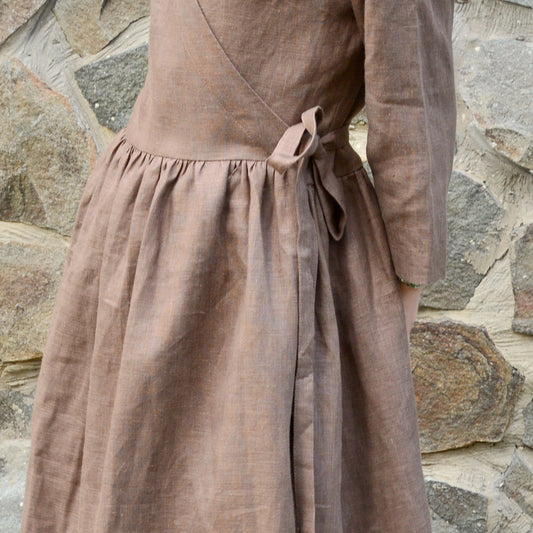 Linen Wrap Dress — Ginger