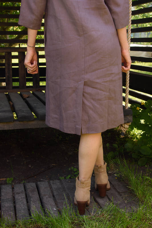 Linen Japanese Dress - Lilac