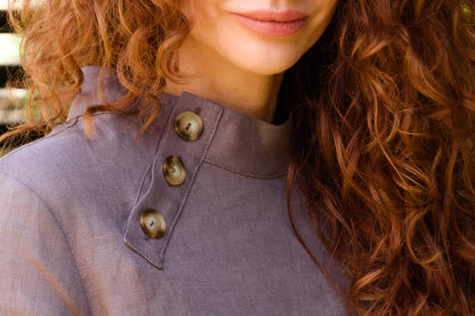 Linen Japanese Dress - Lilac