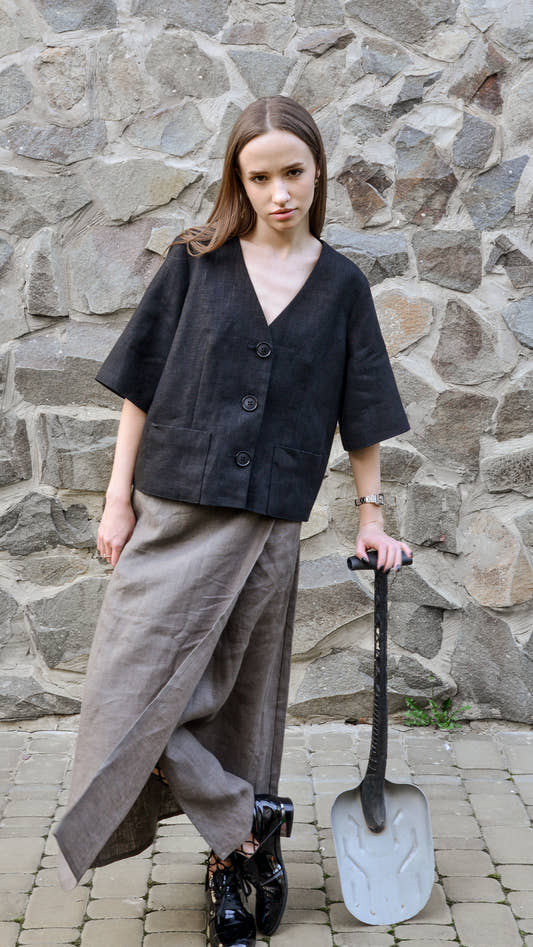 Linen Wrap Skirt