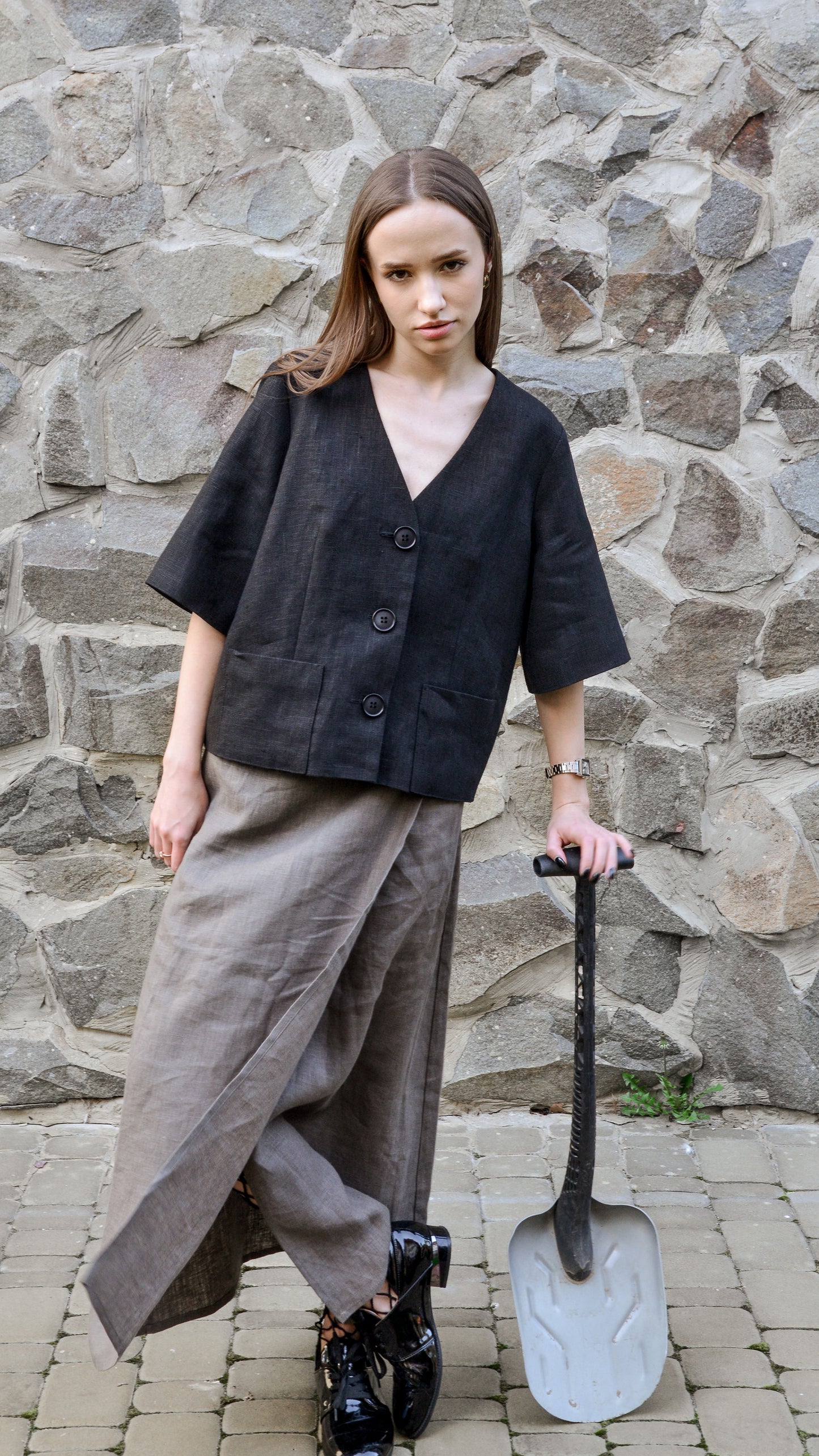 Linen Wrap Skirt