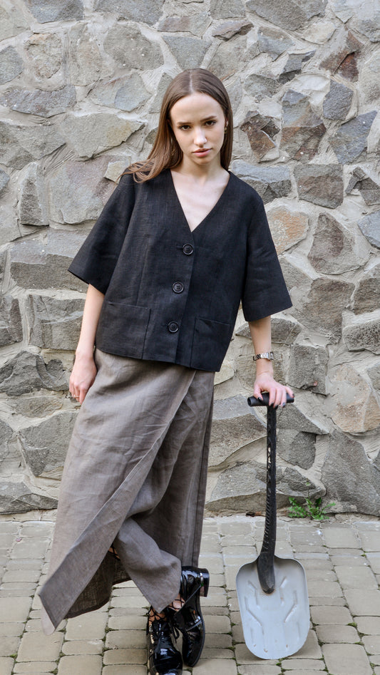 Linen Wrap Skirt