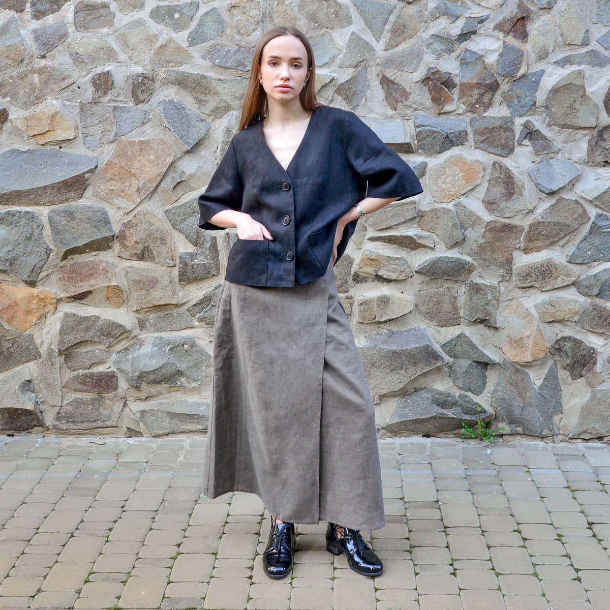 Linen Wrap Skirt