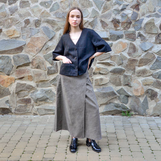 Linen Wrap Skirt