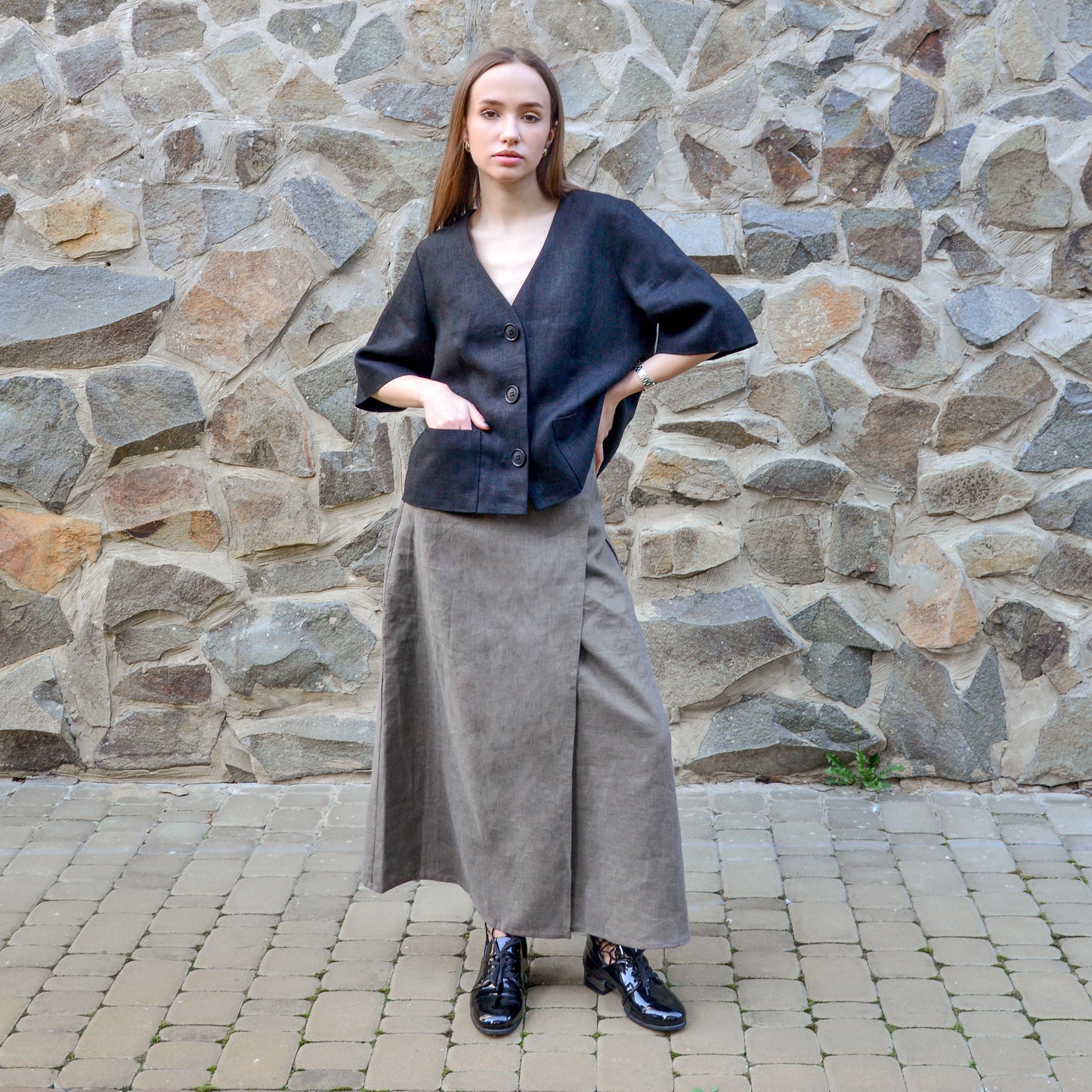 Linen Wrap Skirt