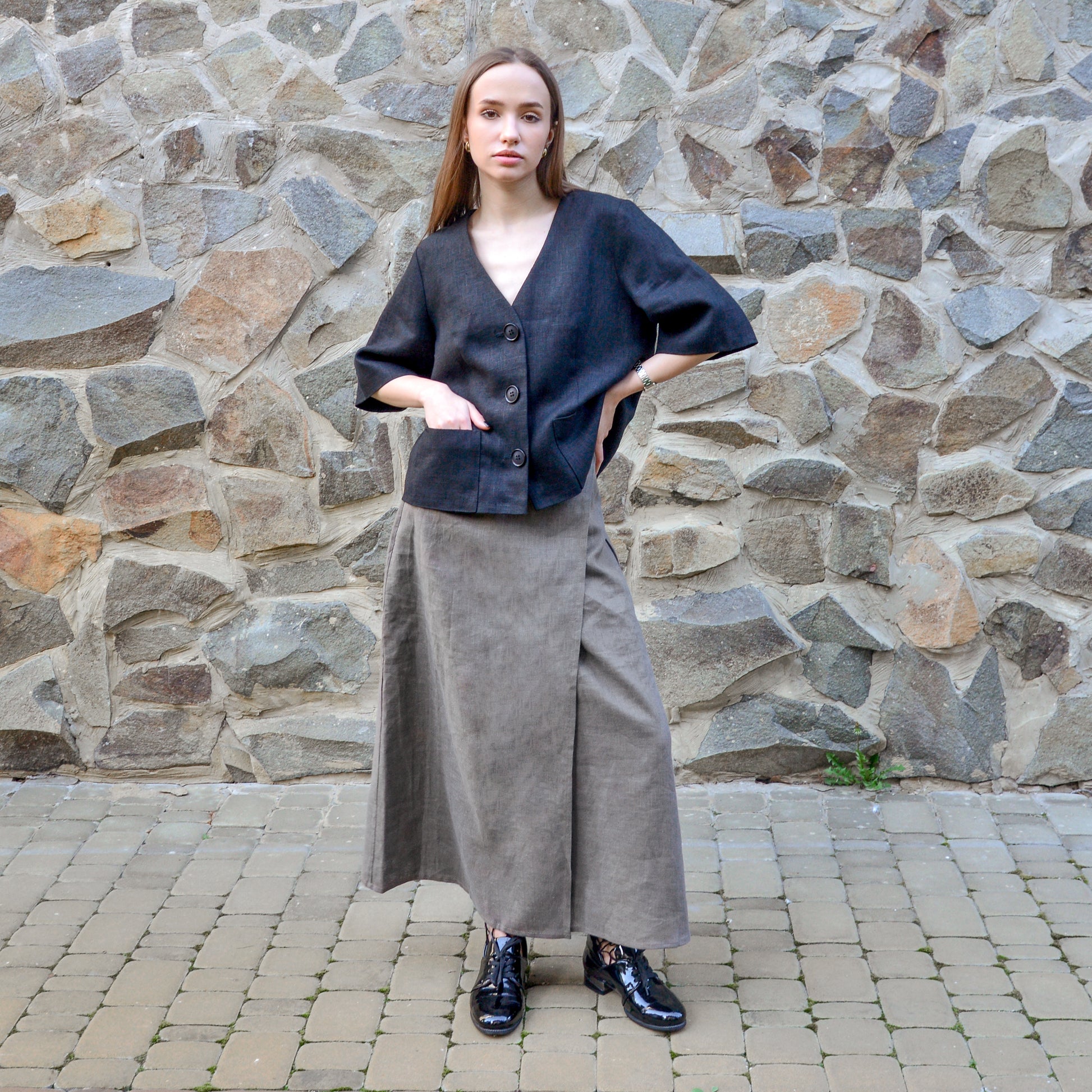Linen Wrap Skirt