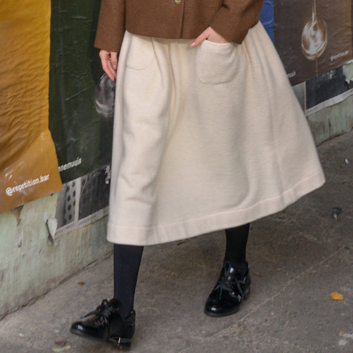 Wool Skirt - Milky