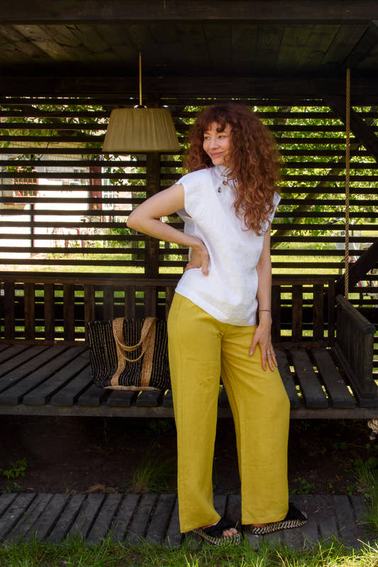 Linen Trousers - Mustard