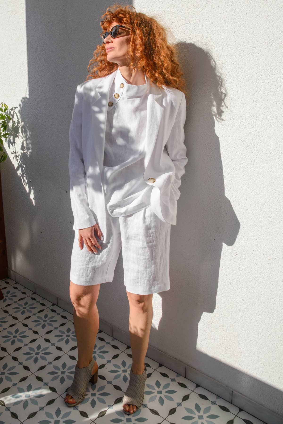 Linen Blazer - White