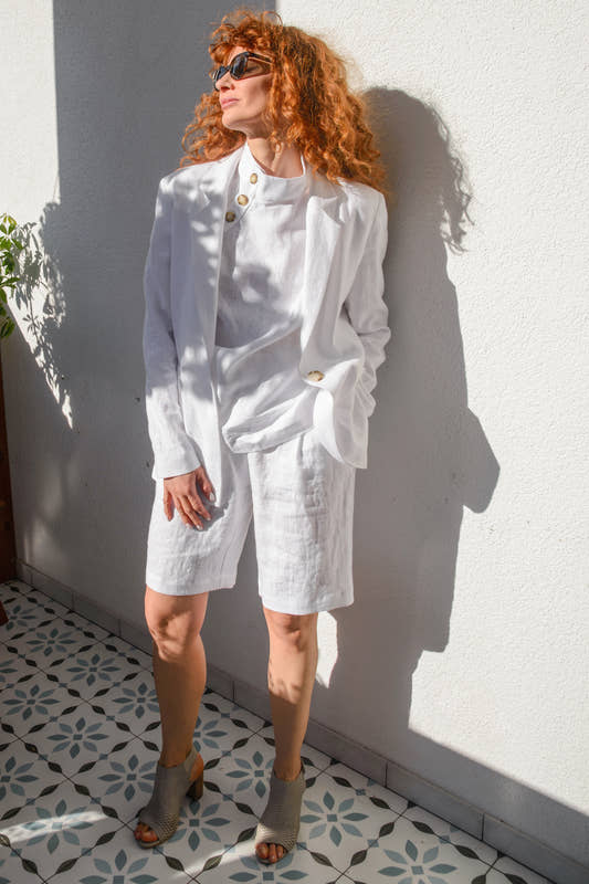 Linen Blazer - White