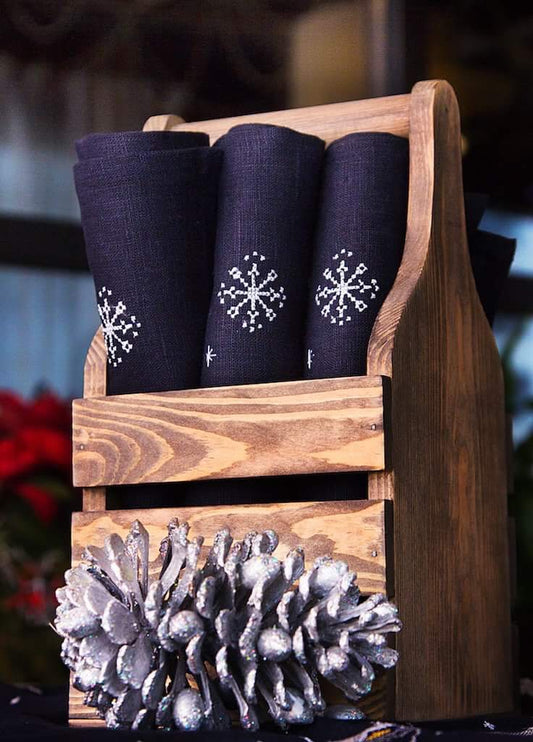 X-Mas Night Snowflakes Napkin