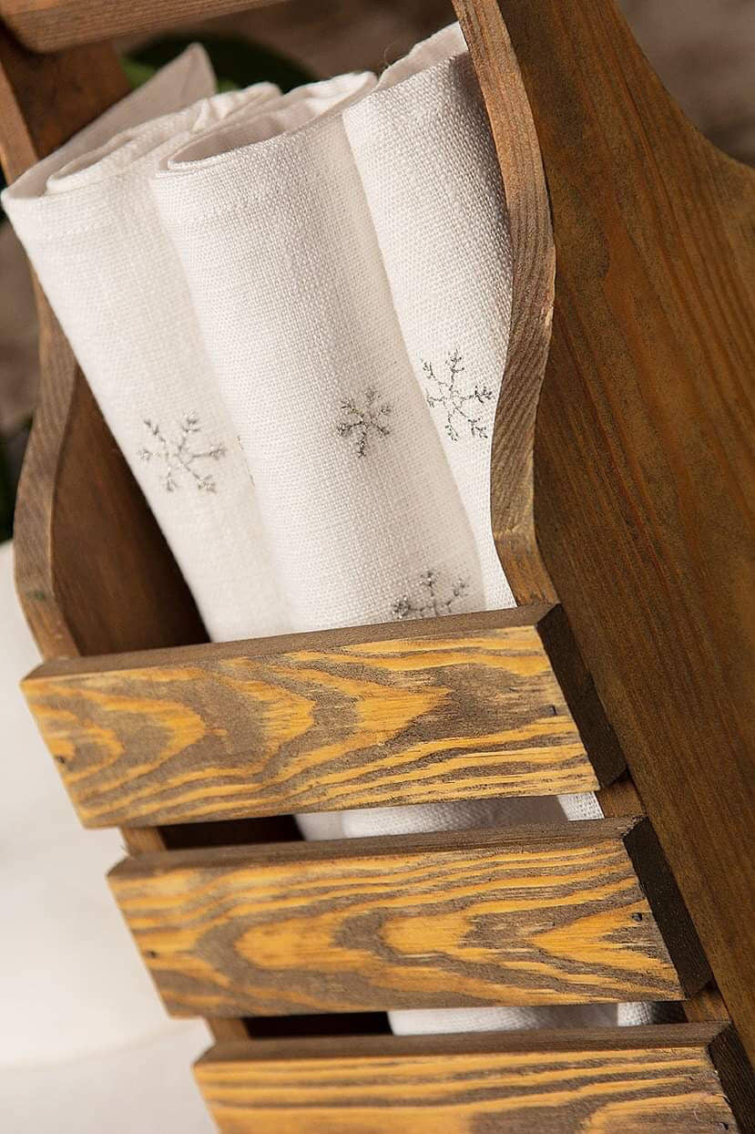 Snowflakes Napkin - White