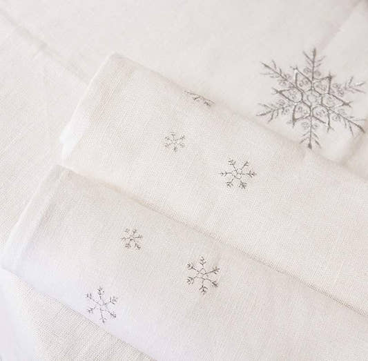 Snowflakes Napkin - White