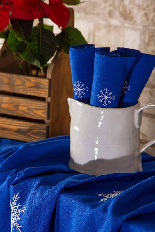 Snowflakes Napkin - Blue