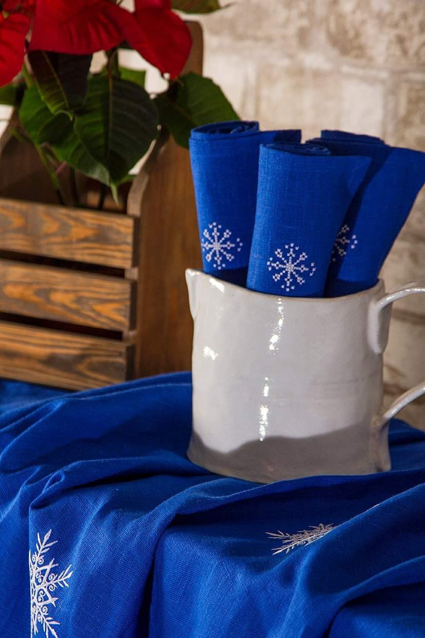 Snowflakes Napkin — Blue