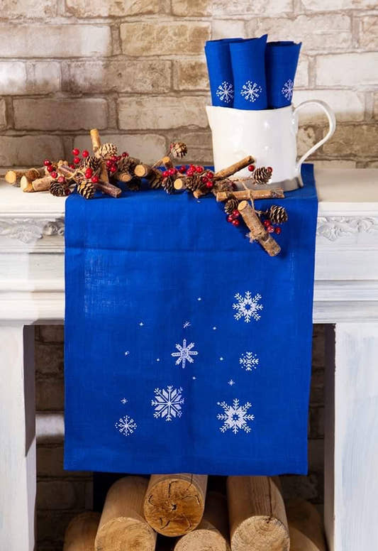 Snowflakes Runner - Blue