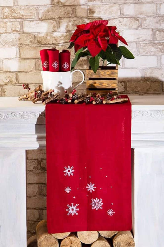 Snowflakes Runner - Red