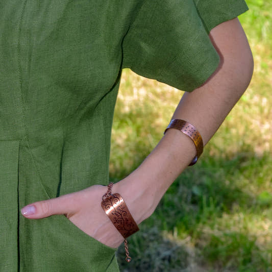 Linen Collared Tie-Dress - Green