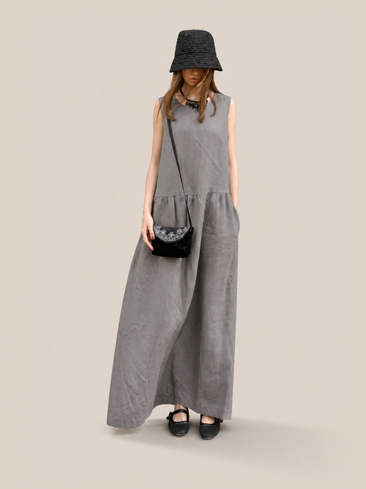 Linen Button-Back Dress - studio thumbnail