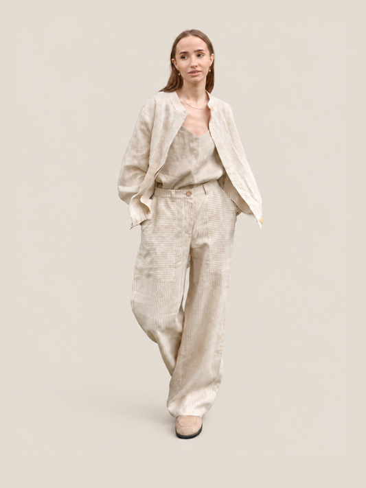 Linen Striped Trousers - studio thumbnail