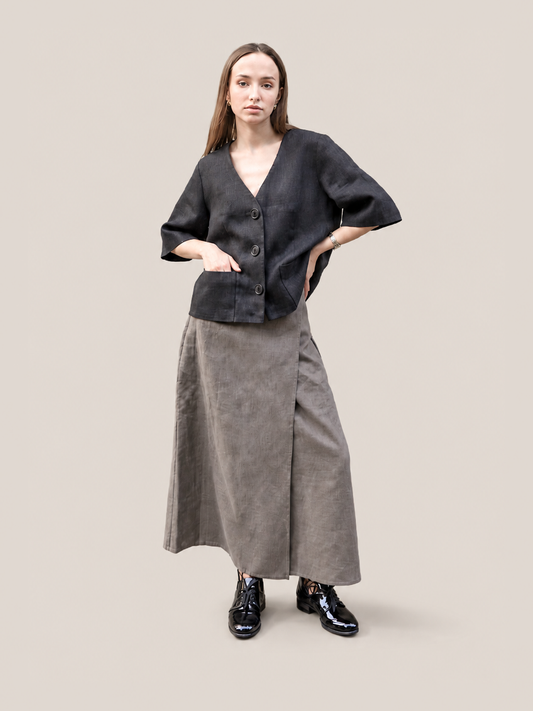 Linen Wrap Skirt - studio thumbnail