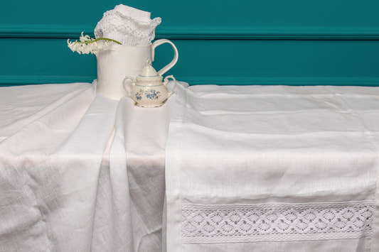 Lace Trim Runner - White