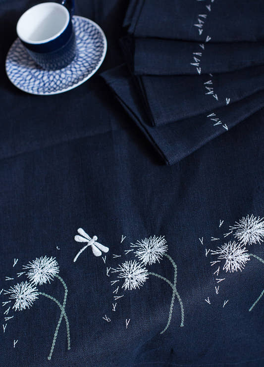 Dandelions Napkin - Navy