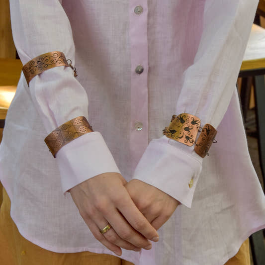 Linen Longline Shirt - Pink