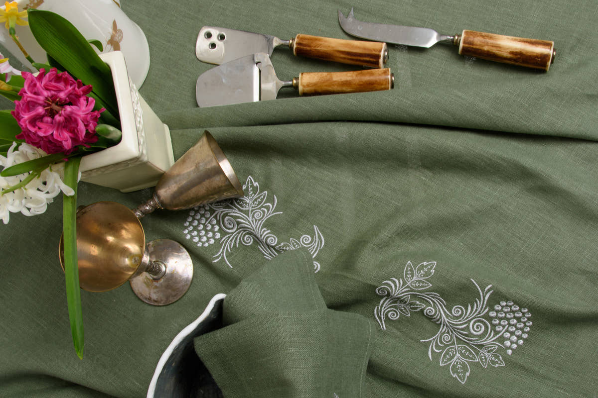 Silver Viburnum Tablecloth