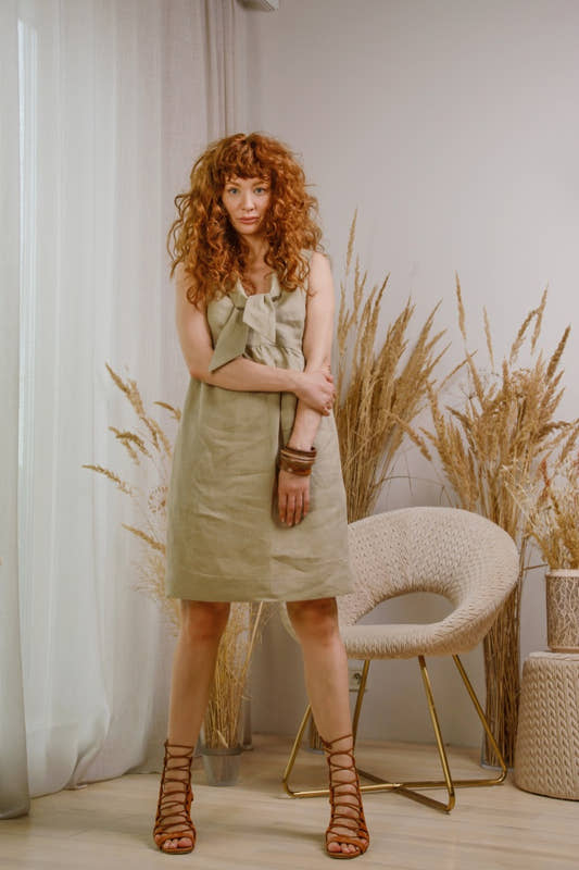 Linen Tie-Dress - Natural